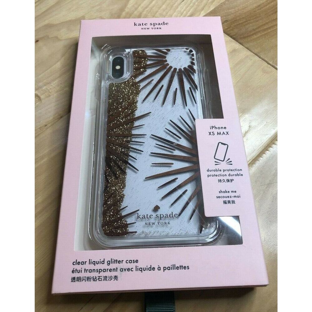 Kate Spade New York Festive Clear Liquid ✨ gold Glitter IPhone Xs Max Case